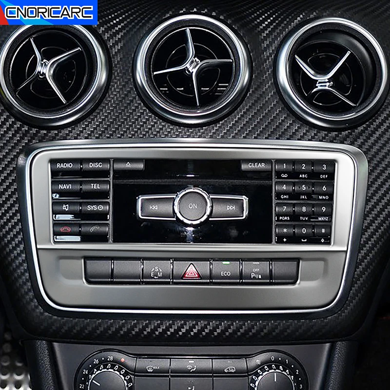 Console CD Panel Frame Decoration Carbon Pattern Trim For Mercedes Benz A Class W176 GLA X156 CLA C117 2013-2018 Car Accessories