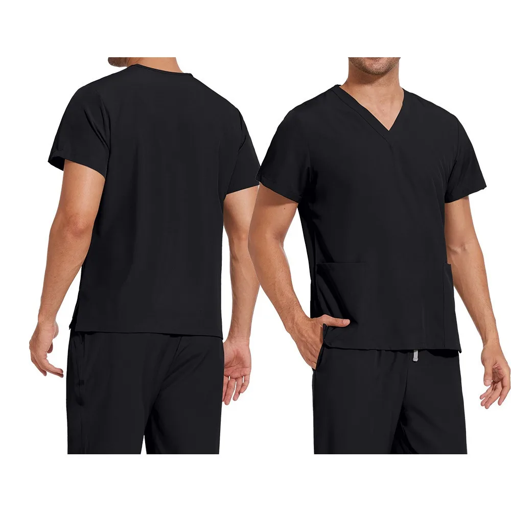 

Men and Women with The Same V-neck Basic Solid Color Thin Dental Clinic Work Clothes Hand Washing Clothes and Surgical Clothes