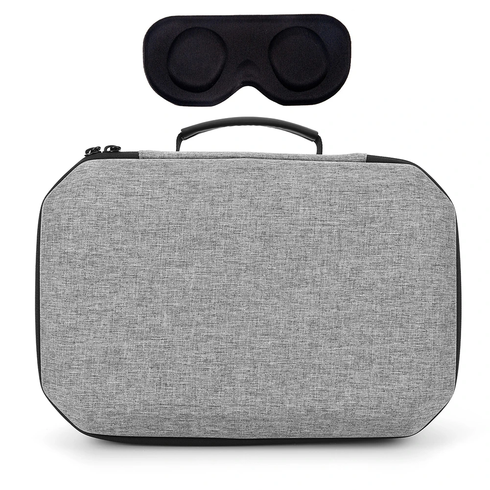 حقيبة حمل مع غطاء للعدسات حقيبة واقية مقاومة للماء وجيب شبكي مقاوم للصدمات لجهاز التحكم في ألعاب سماعة الرأس Meta Quest 3 VR