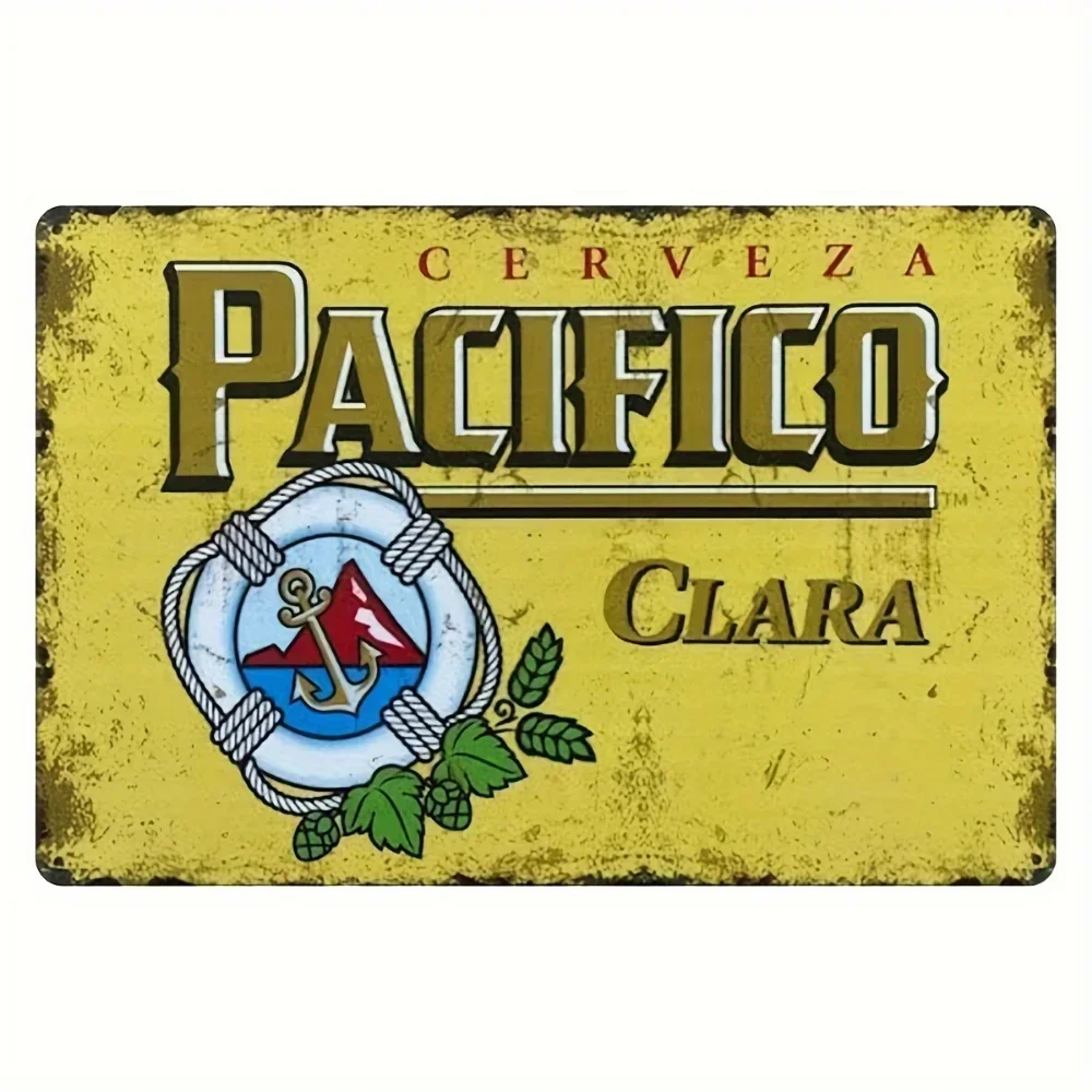 لافتة معدنية عتيقة من Pacifico: يجب اقتناؤها للحمام والبار وديكور المرآب ومثالية لإضافة سحرًا إلى إعدادات المزرعة الريفية #1