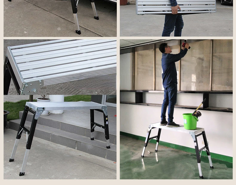 Aluminum Alloy Ladder Thickened Workbench Folding Stool Portable and Versatile Engineering Ladder Lifting Split Head