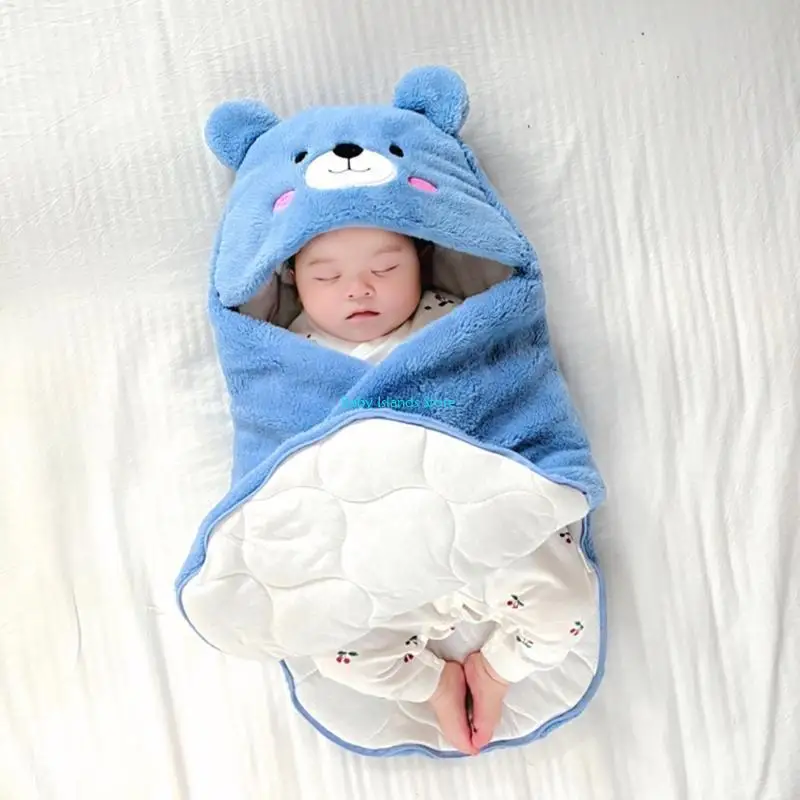 K92D قماط الأطفال الرضع دافئ ومريح مع تصميم بسحاب سفلي لحضانة الأطفال وحقيبة نوم قابلة للتنفس #5