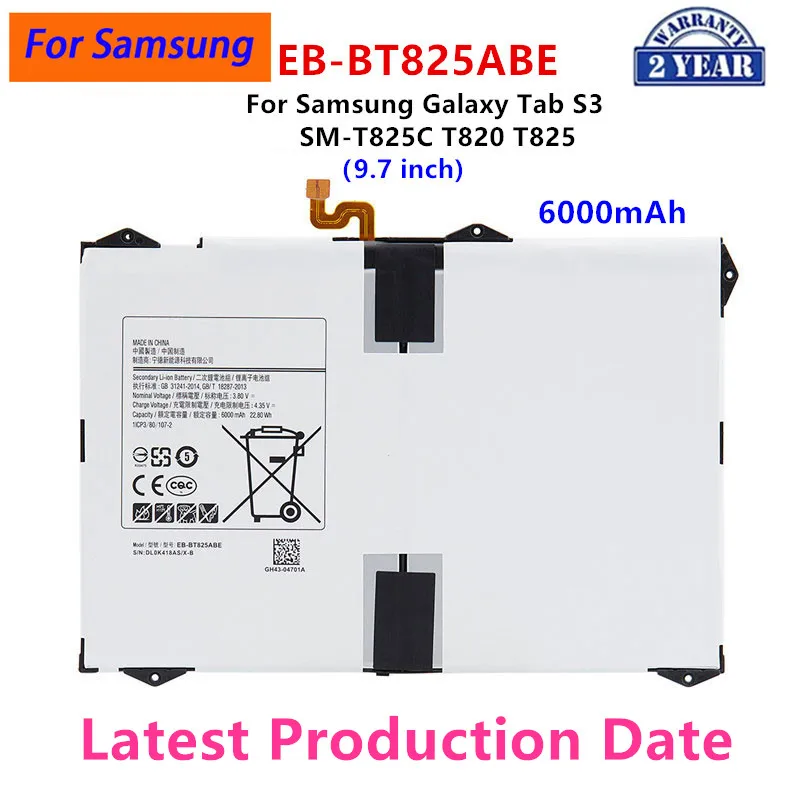 

Brand New EB-BT825ABE 6000mAh Tablet Replacement Battery For Samsung Galaxy Tab S3 9.7 inch SM-T825C T820 T825