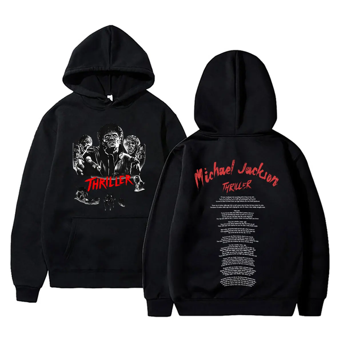 

Michael Jackson Thriller Merch 2026 Hoodie Fans Gift Men Women Vintage Gothic Rock Pullover Male Hip Hop Punk Oversized Hoodies