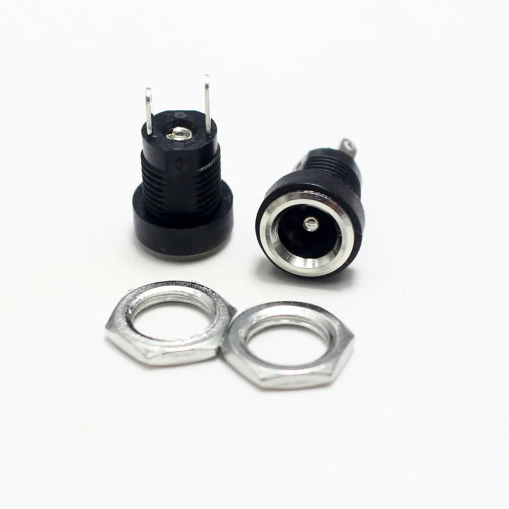 DC022B 3A12V 5.5 x 2.1 3.5x1.3 5.5*2.5mm DC Power Jack Supply Socket Connector DC Female 2Pin Panel Mount Connector Plug Adapter