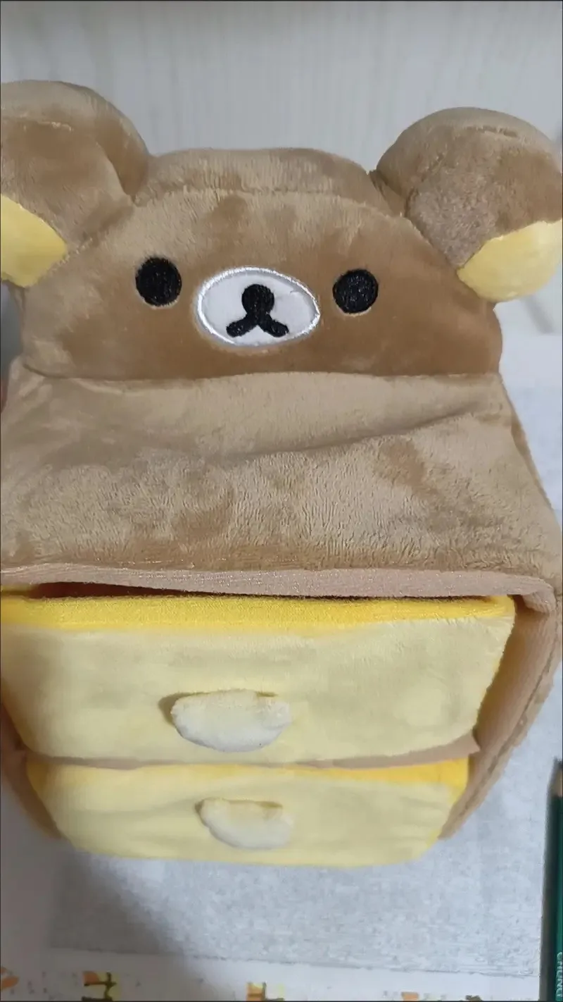 New Cute Anime Rilakkuma Bear Plush Desktop Storage Cabinets Kids Girls Stuffed Make up Bags Cosmetic Case For Women