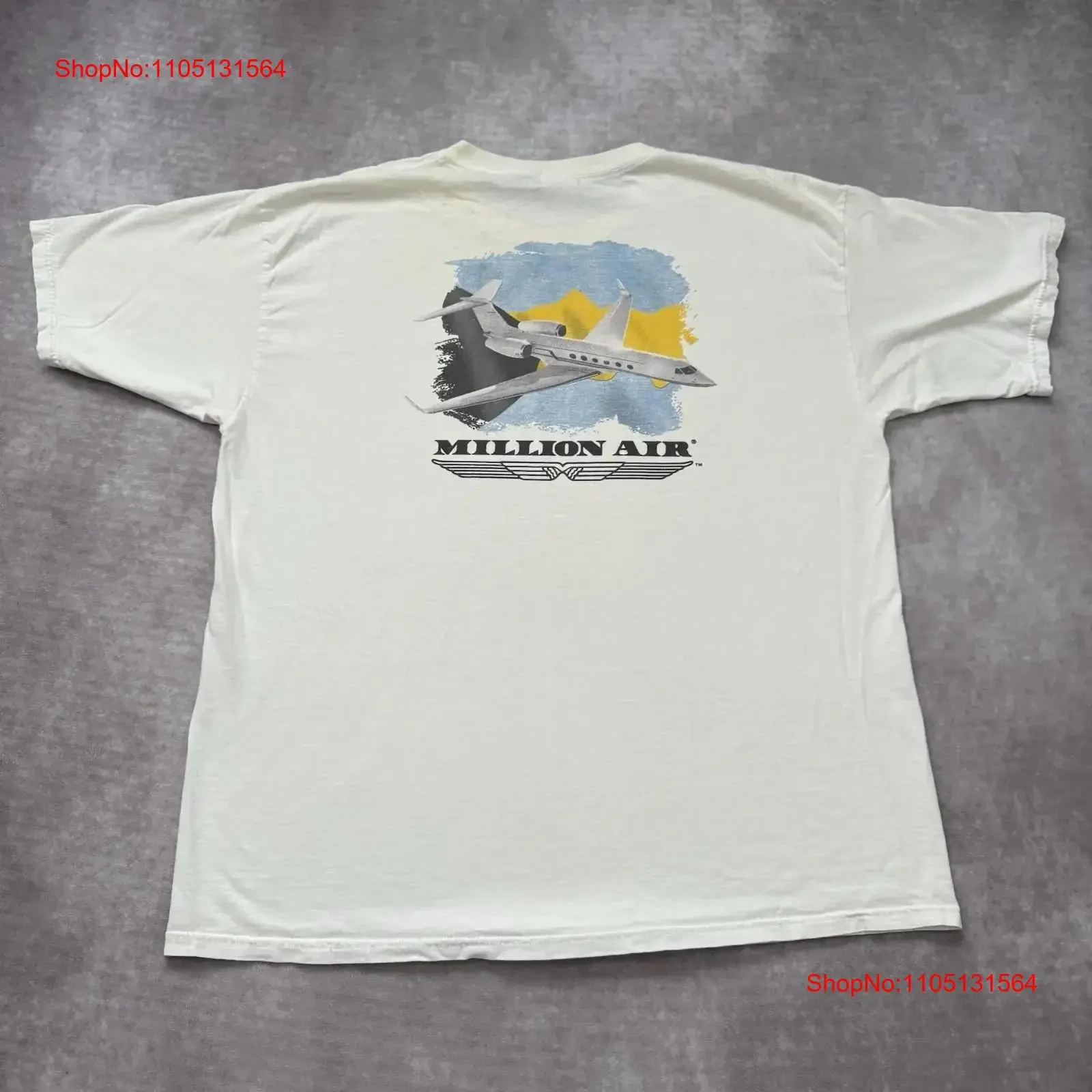 Vintage Million Air Nassau T Shirt Size XL Private Jet Gulfstream Bahamas Plane vintage Washed Breathable Soft fashion Unisex