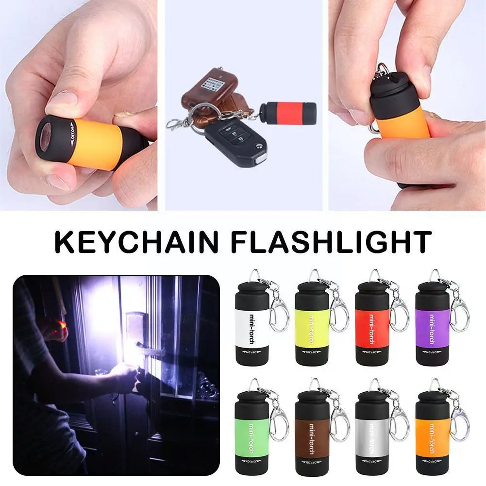 1pc Mini Keychain Pocket Torch Usb Rechargeable Led Light Light Torch Waterproof Flashlight Keychain Torch Keyring Pocket L H9m9