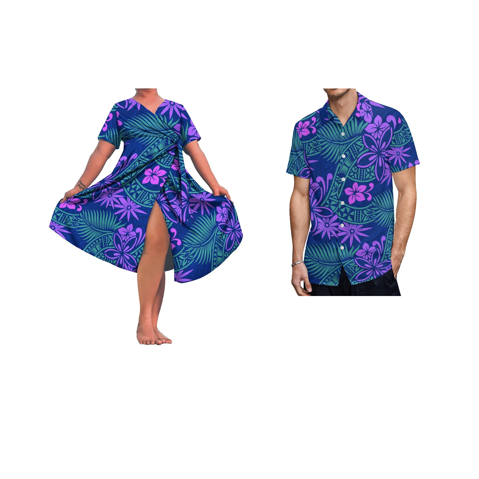 Samoan-vestidos de manga corta con cordones para hombre, camisa informal con personalidad, Tribal, polinesiana