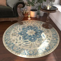 Runde Teppiche für Wohnzimmer, Vintage-Blumenmuster, großflächige Heimdekoration, luxuriöse böhmische IG-exotische Kunst, weiche Schlafzimmer-Polyester-Teppiche