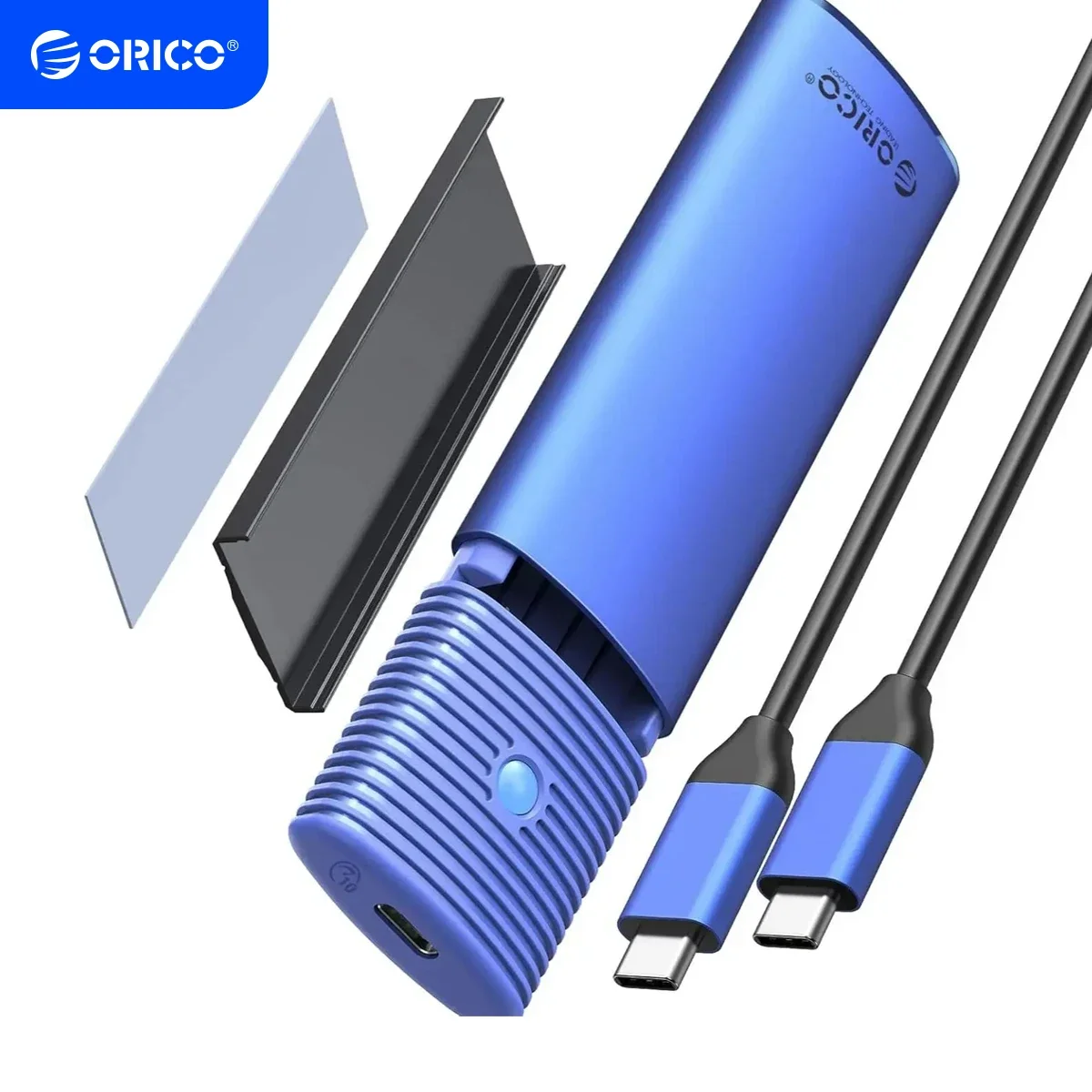 ORICO M.2 NVMe SATA SSD Enclosure Adapter Tool-Free USB C 3.2 Gen 2 10Gbps NVMe 5Gbps NGFF SATA PCIe with Metal Heat Sink