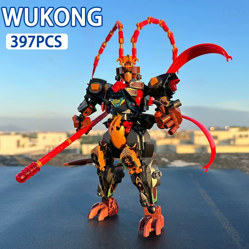 

Идеи серии Monkey King Mech Sun Wukong Monkie Mecha Фигурки Городские строительные блоки Модель Кирпичи Набор игрушек для детей Рождественский подарок MOC