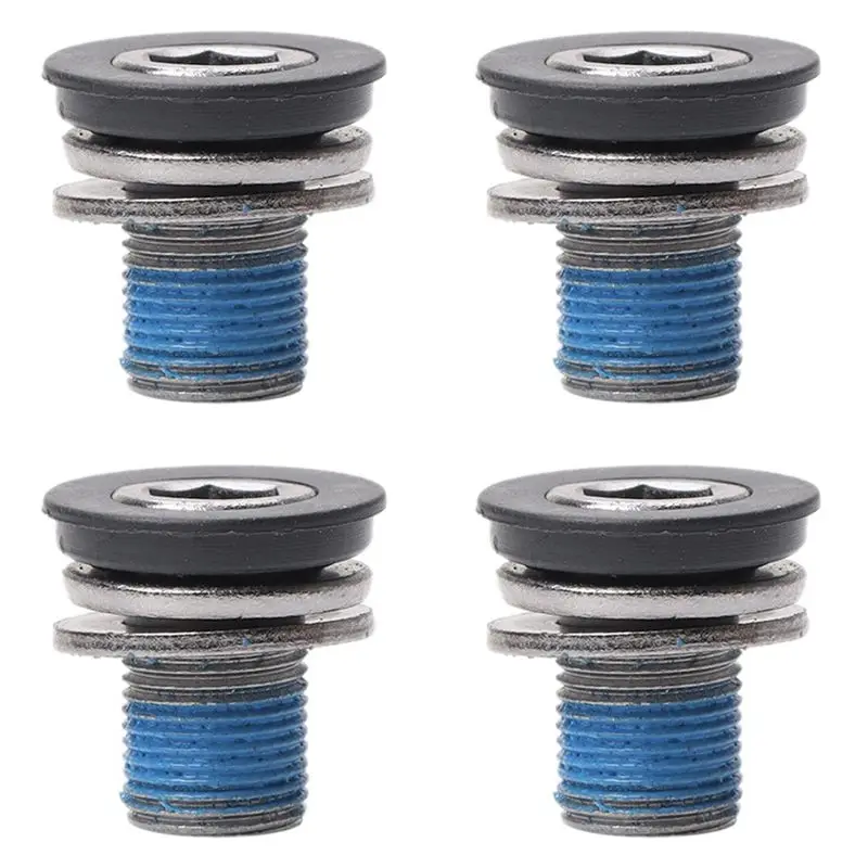 AB08-4Pcs Dust-Proof Bicycle Center Shaft Screw Spline Center Shaft Screw Tooth Plate Crank Mounting Flower Screw
