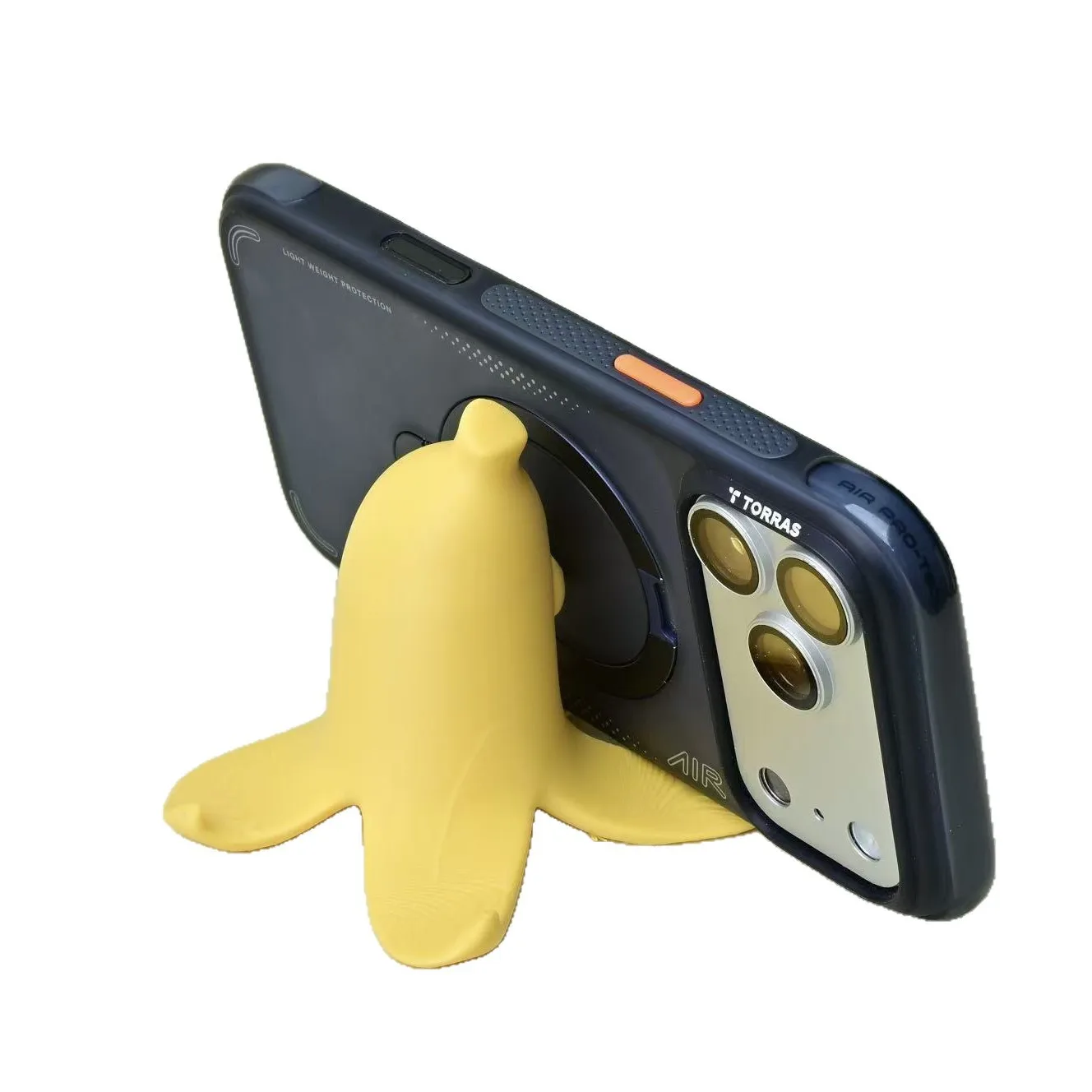

Funny Smiling Face Banana Mobile Phone Holder Creative Cute Desktop Decoration