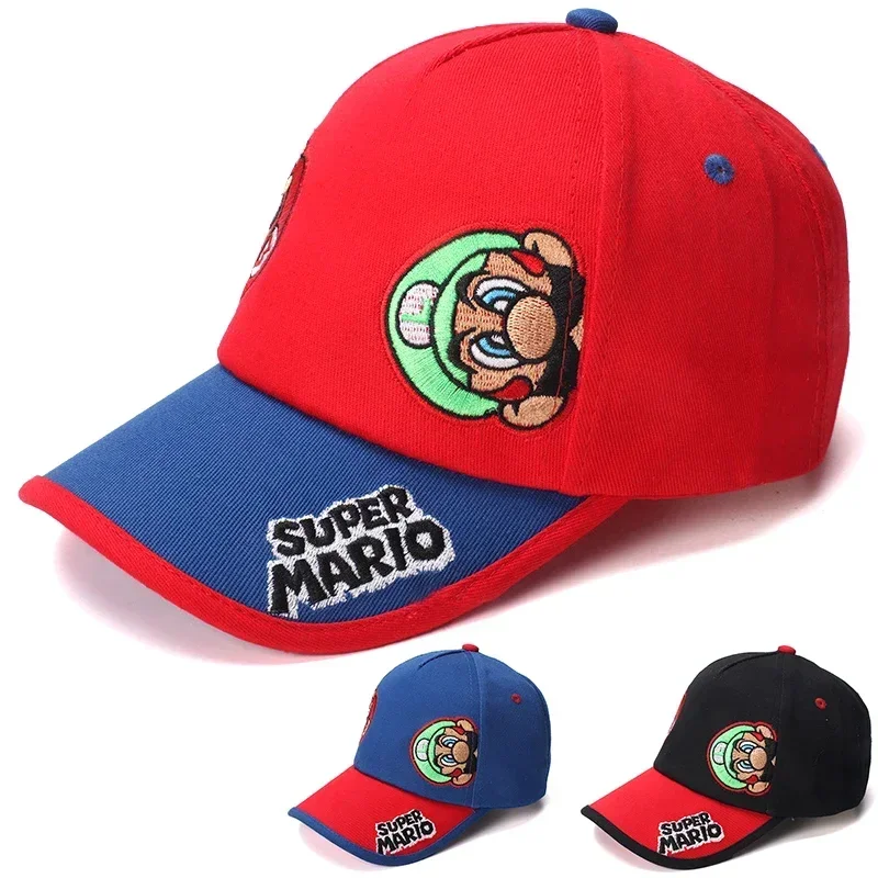 MINISO Anime Cartoon Super Mario Children Outdoor Sport Baseball Caps Fashion Boys Girls Hip Hop Sunshade Hat 2-8 Years Kids