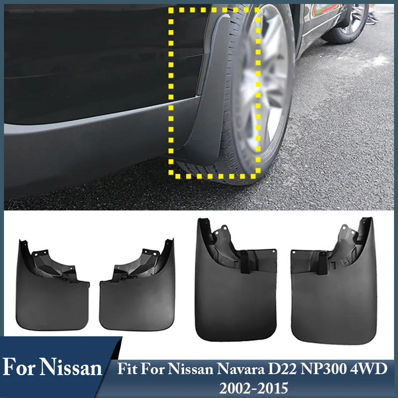 

Car Wheels Mudguards Front, Rear Wheel Fenders With Screws For Nissan Navara D22 NP300 4WD 2002 2003 2004 2005 2006 2007-2015