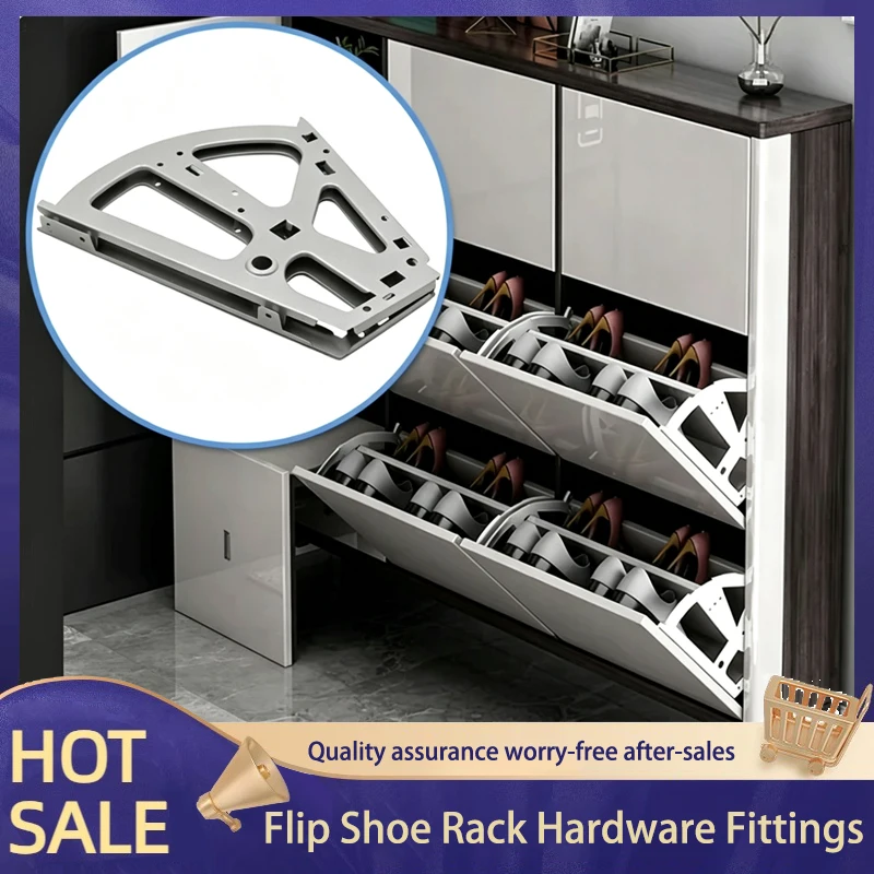 Rustproof Heavy Duty Space Saving Stainless Steel Flip Down Shoe Rack Bracket Single Or Double Layer Slant Insert Connector