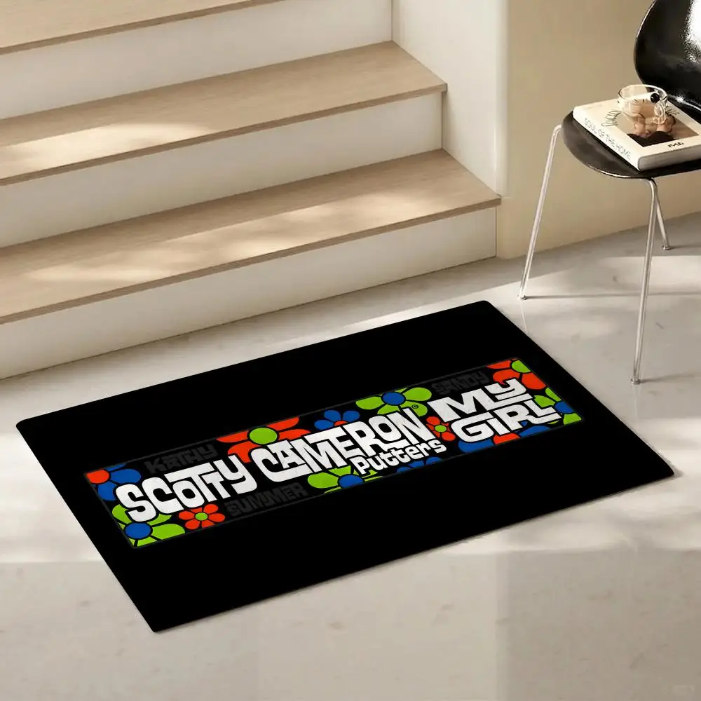 Golf Brand S-SCOTTY CAMERONS Floor Mat Eco-Friendly Flannel Doormat Non-Slip Odorless Soft Short Plush Indoor Floor Rug