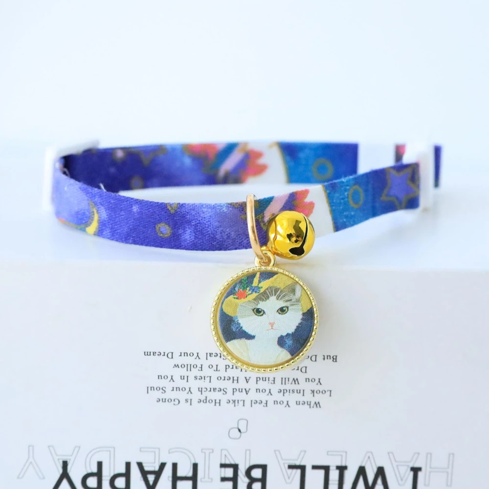 Collar lujo para gatos y perros con campana, hebilla seguridad - imagen 3