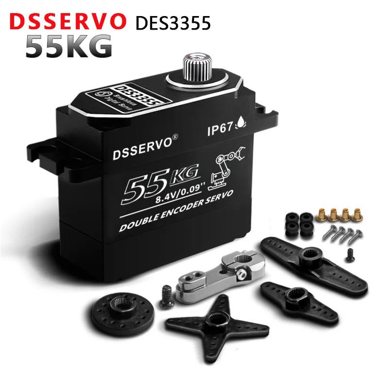 75KG Large Torque FOC Vector Control Servo Dual Encoder Waterproof for RC Car Crawler SCX10 Truck Robot Upgrade High Performance