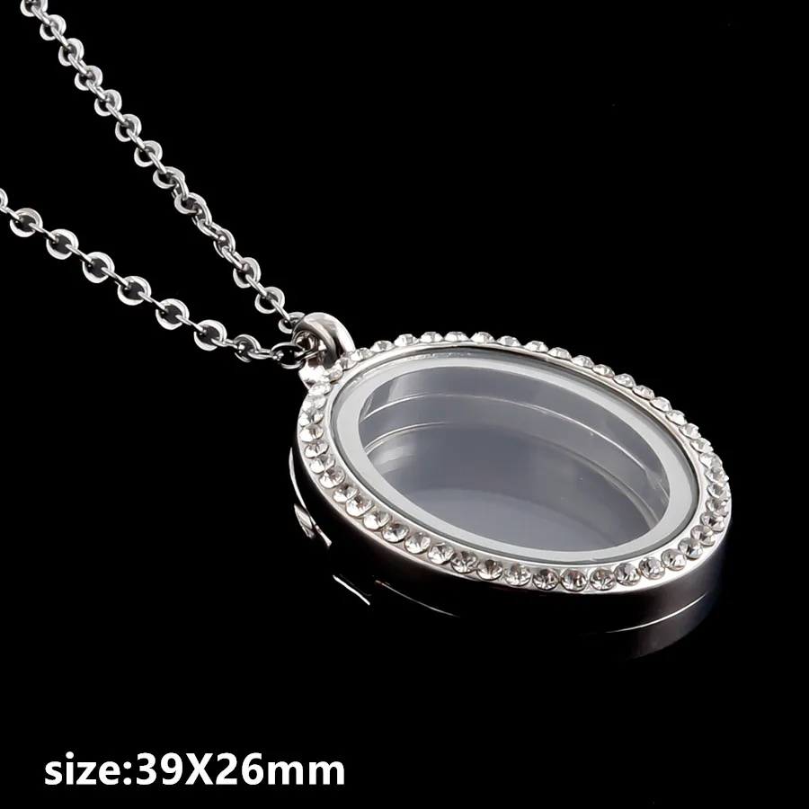 1 Stück Legierungsanhänger Magnet-Medaillon-Halskette Wassertropfen Rechteck Herz Halsketten für Damen Herren DIY Foto Edelstahlketten – Detail 11