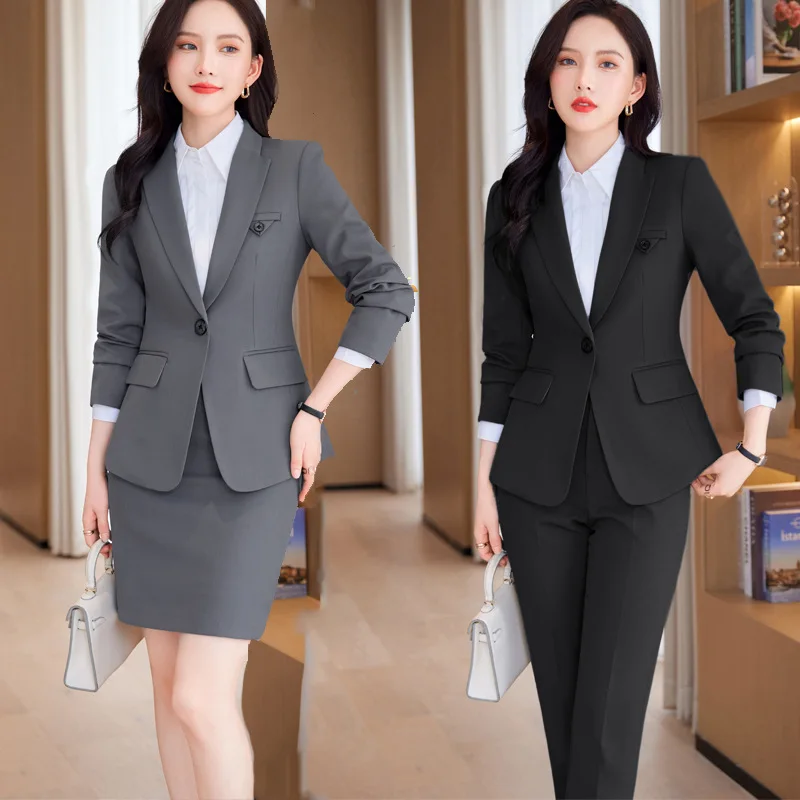 

Autumn and Winter High Sense Suit Women's Workplace Work Clothes Business Clothing Temperament Goddess Style Commuter Long Sleev