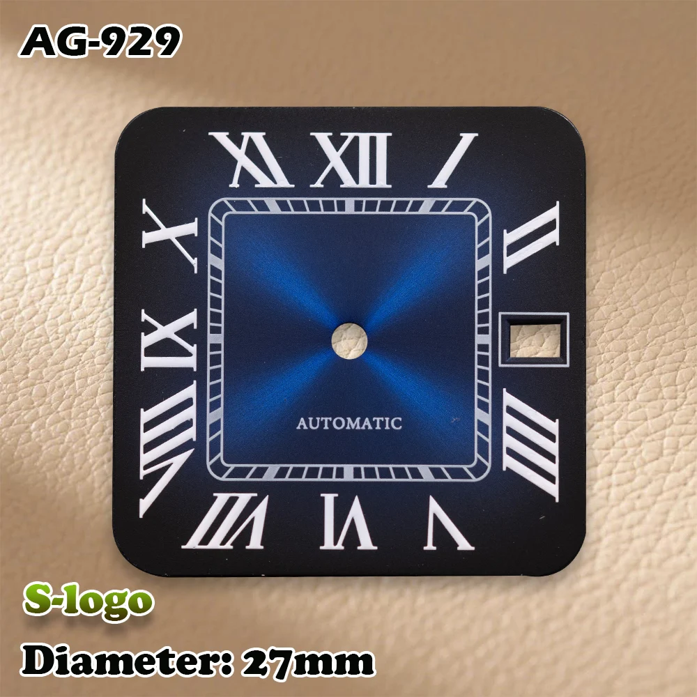 Sロゴ NH35 ムーブメント改造 - 27mm Sロゴ ローマ数字スクエアダイヤル（3時位置リューズ） |   プロ仕様の時計改造アクセサリー