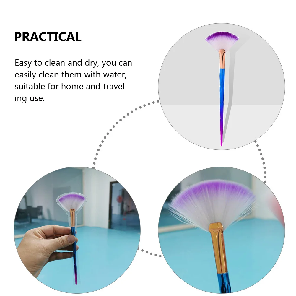 

6Pcs Fan Style Facial Mask Brushes Multi Use Applicator for Creams Lotions and Mud Treatments Compact