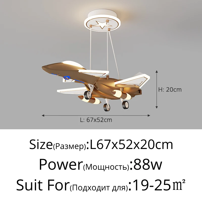 Slaapkamer Cartoon Vliegtuiglamp Kinderkamer Plafondlamp Creatieve kinderwoonkamer LED-plafondlamp voor jongens en meisjes