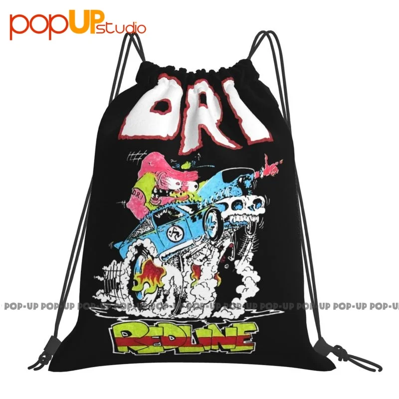 Dirty Rotten Imbeciles 1987 Crossover Tour Redline Logo Dri Drawstring Bags Gym Bag Foldable Schoolbag