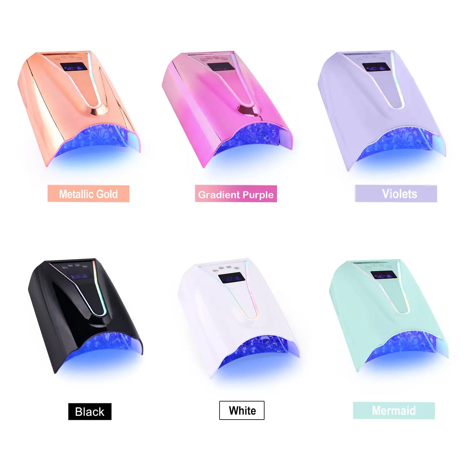 2025 neue Meerjungfrau Farbe Gel Nagel Trockner Großhandel Professionelle Starke Leistung 128 W Wiederaufladbare Cordless Cure UV LED Nagel Lampe