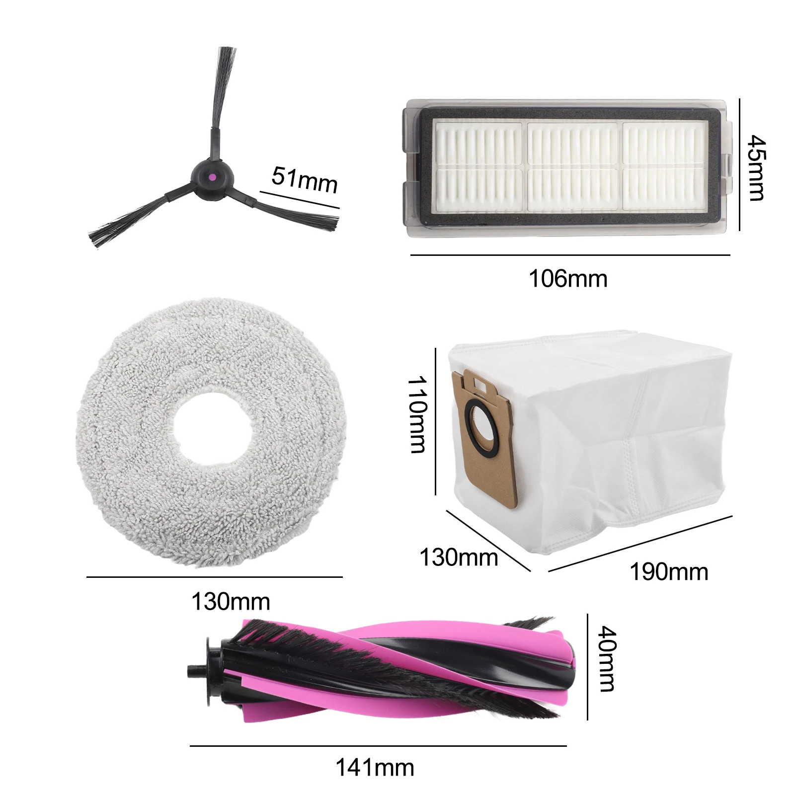 For JONR For P20 for PRO For T5 PRO Replacement Side Brush Filter Mop Cloth Dust Bag Kit Provides Reliable Cleaning for Home