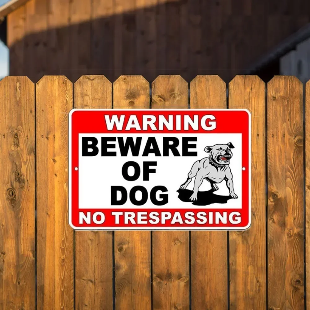 

Tinplate Painting，Dog Will Bite! Strict Warning: Keep Out & Do Not Enter