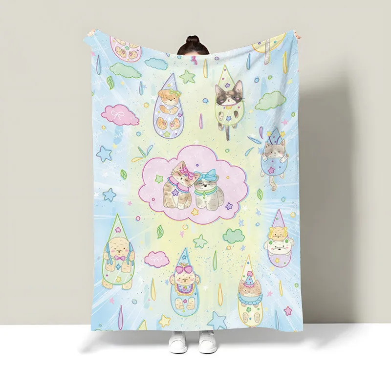 1pc Cartoon Winnie the Pooh air conditioning blanket office nap quilt blanket summer thin quilt sofa blanket lunch break small b