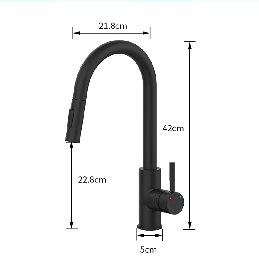 Kitchen Basin Faucet Silver Surface Faucet Bathroom Sink Faucet Pull-out Kitchen Faucet Single Hole G1/2 Mixer Faucet