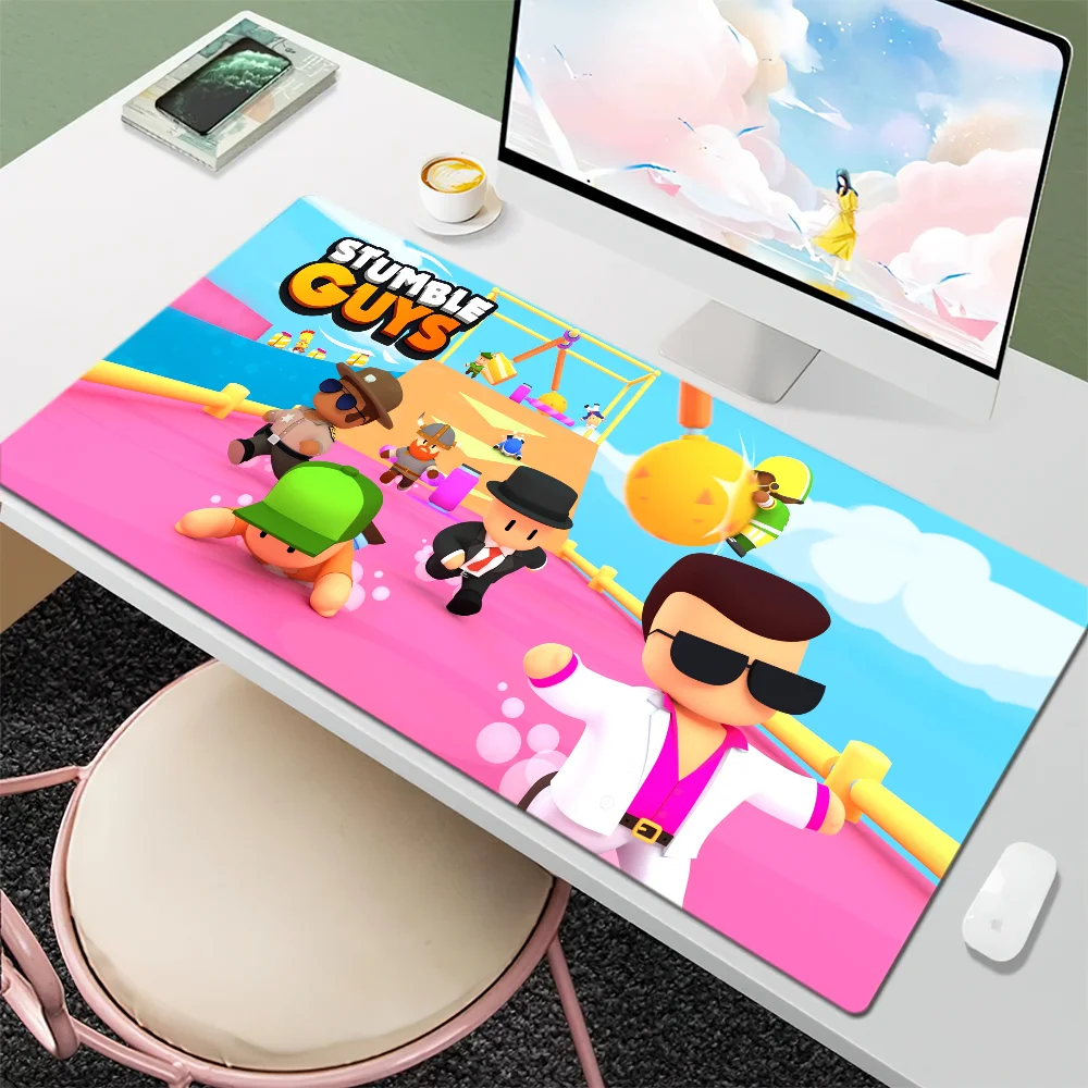 لعبة S-Stumble Guys ماوس الوسادة كبيرة حصيرة مكتبية لوحة المفاتيح مريح مكتب المطاط الكمبيوتر عدم الانزلاق المضادة للفرش المنزل مخصص أفضل الأسعار