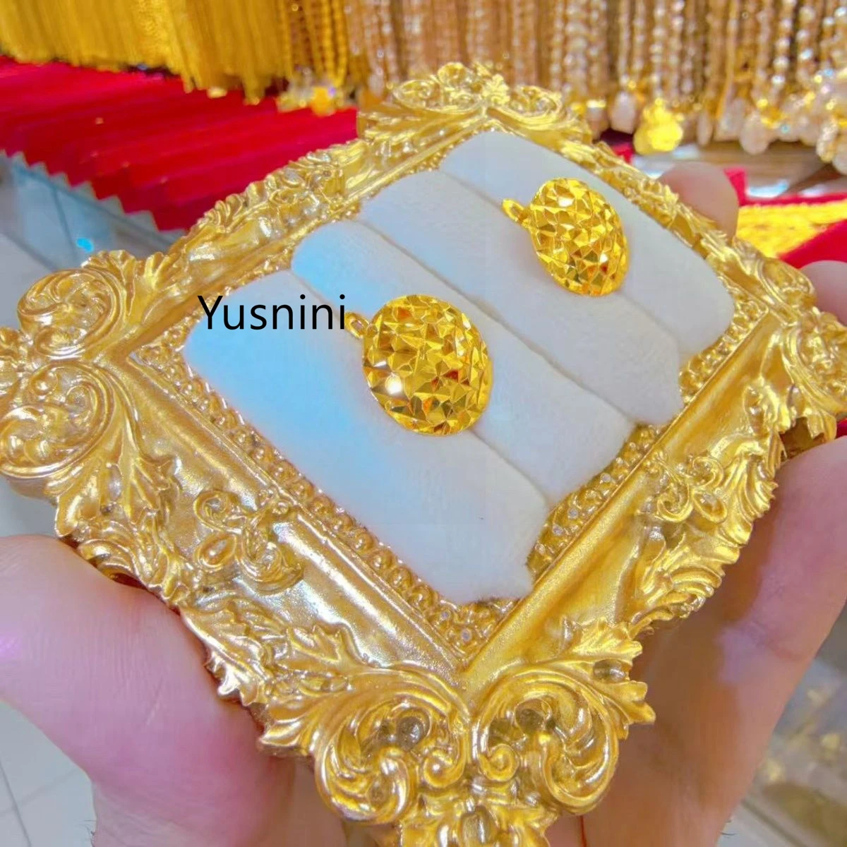 New European Dubai Fashion 24K Gold Plated Earrings Exquisite Engagement Party Jewelry for Lovers