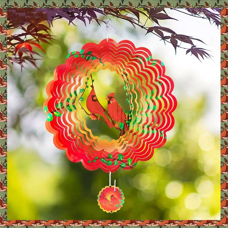 

ABLQ Linnet Wind Spinner Металлические 3D вращающиеся колокольчики Роскошный художественный сад Подвесное наружное украшение, простое в использовании