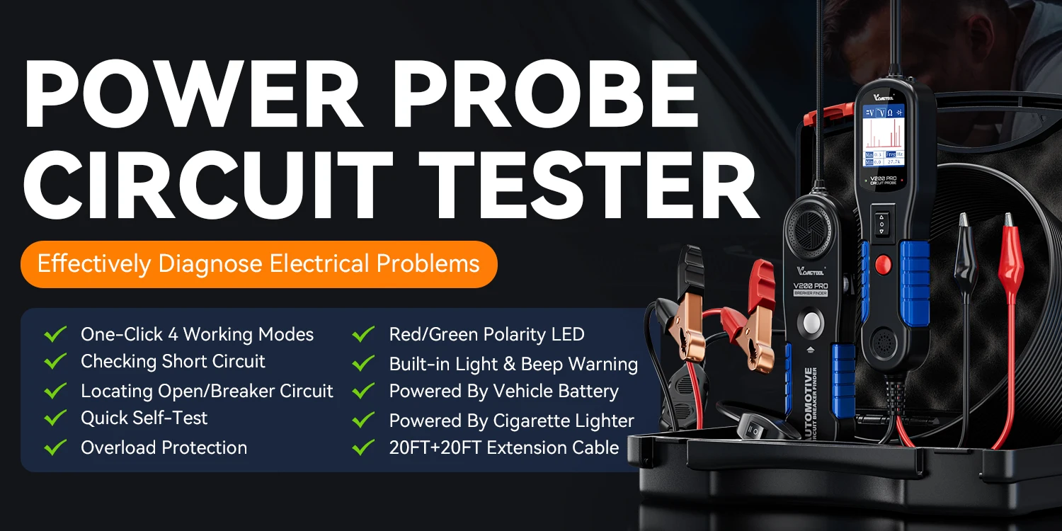 VDIAGTOOL V200PRO Set 12V 24V Circuit Probe Tester Kit Electrical System Diagnostic Tools Component Activation With 30PCS Probe