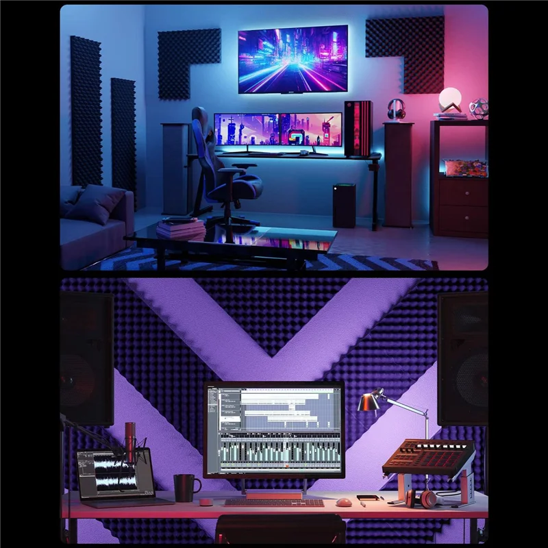 

A12E-24 упаковки самоклеящихся ящиков для яиц, звукоизоляционные пенопластовые панели 1X12x12 дюймов, акустическая пена для дома и студии