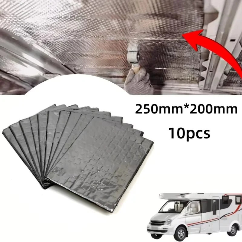 10Pcs Car Sound Mat Proofing Deadener Heat Noise Insulation Deadening Mat Hood Closed Cell Foam Accessories For Car Deadening