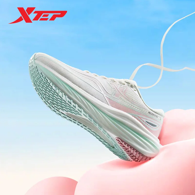 Xtep Chasing Clouds Running Shoes For Women 2024 Summer Rebound Women\'s Sports Shoes Thick Sole Breathable Sneakers 876218110057