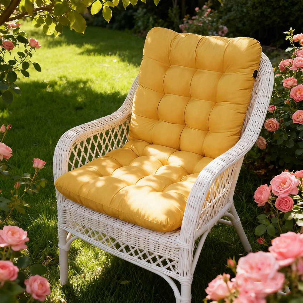 Solid Color Thicken Reclining Chair Cushion Rocking Chair Seat Pad Soft High Back Chair Cushion Outdoor Garden Home Decoration