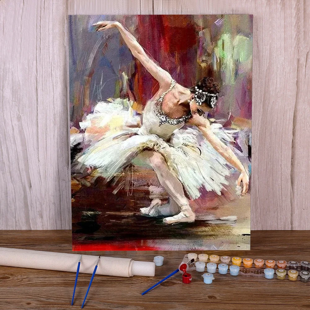 Ballet Woman DIY Painting By Numbers Set Acrylic Paints 40*50 Boards By Numbers  Paintings Crafts For Adults For    Handicraft