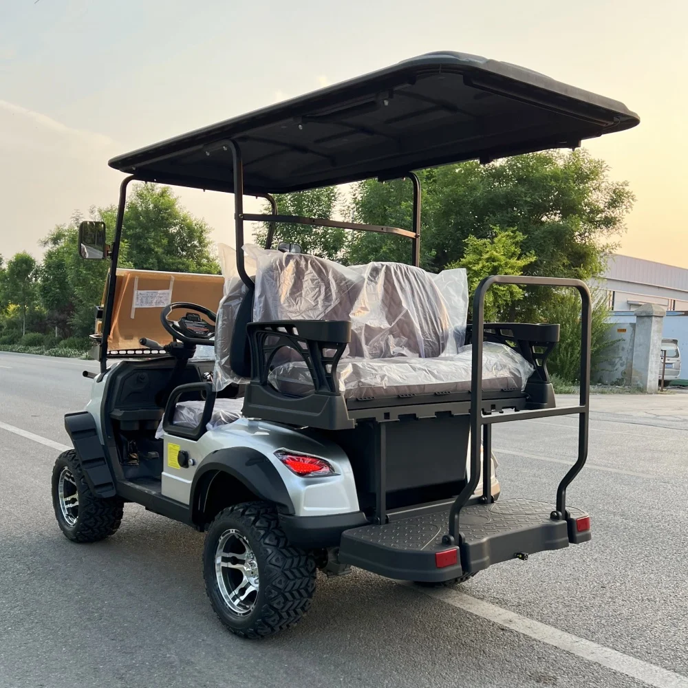 New Model Original 6 Seater Steel Frame Chassis Golf Carts Lead Acid  72V Lithium Battery Customized Electric Buggy Carts