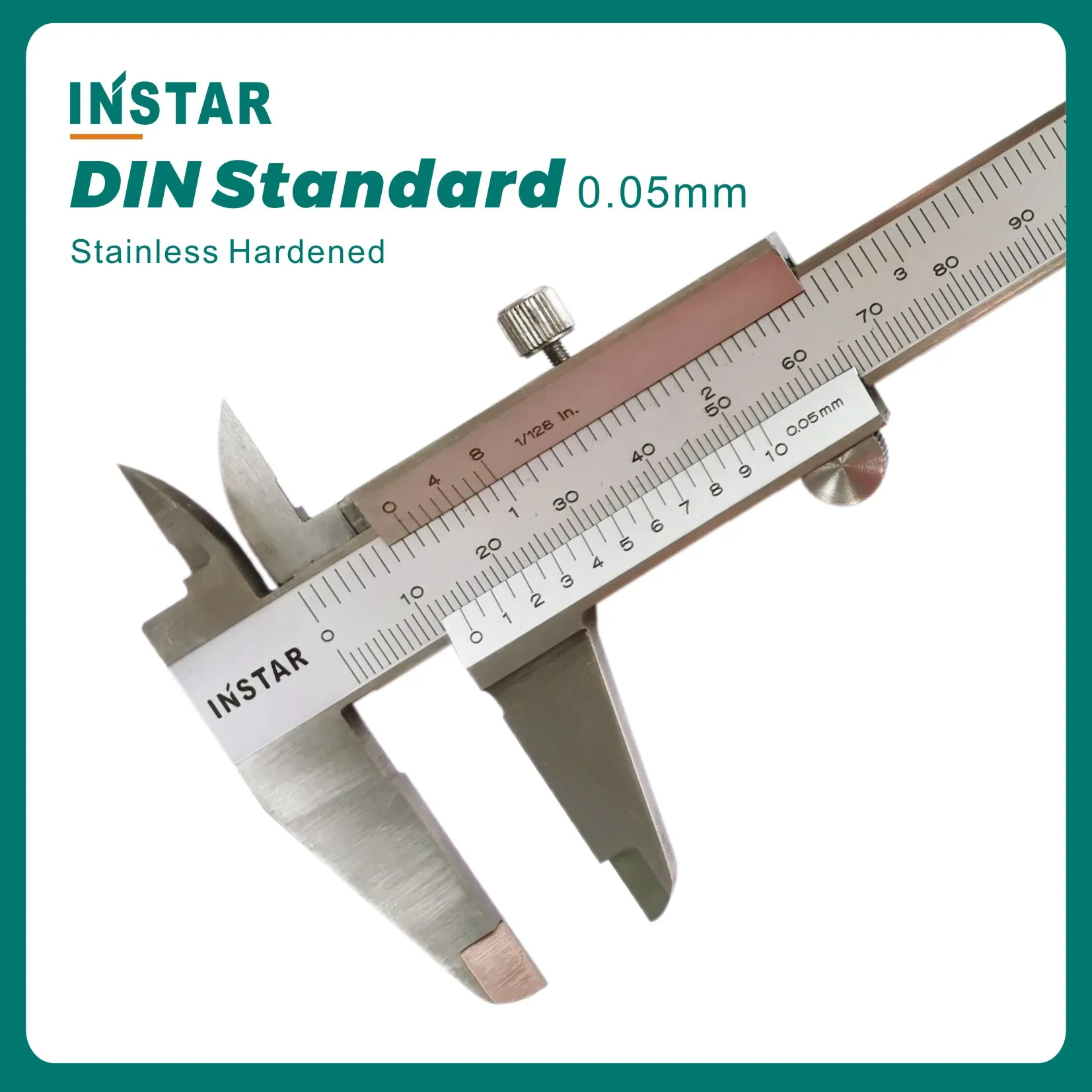 Zacisk INSTAR noniusz typ ze stali nierdzewnej 150mm/6 "x 0.05mm 1/128" DIN Standard 200mm/8 "jakość przemysłowa 300mm/12"