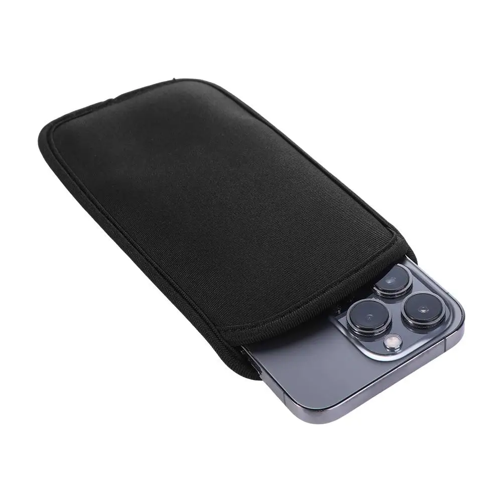 Poudres universelles noires pour téléphone portable, couverture souple en néoprène pour smartphone, antichoc pour mobile le matin