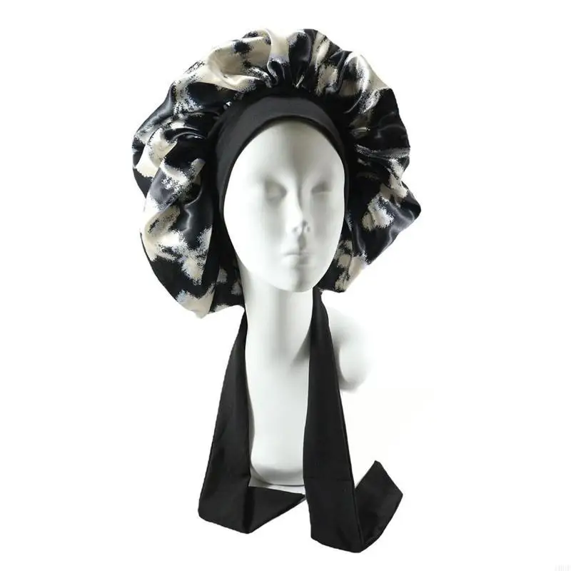 Bonnet en Satin respirant pour filles, doux pour peau, décor ruban, Bonnet nuit élastique, Bonnet pour femmes, Turban