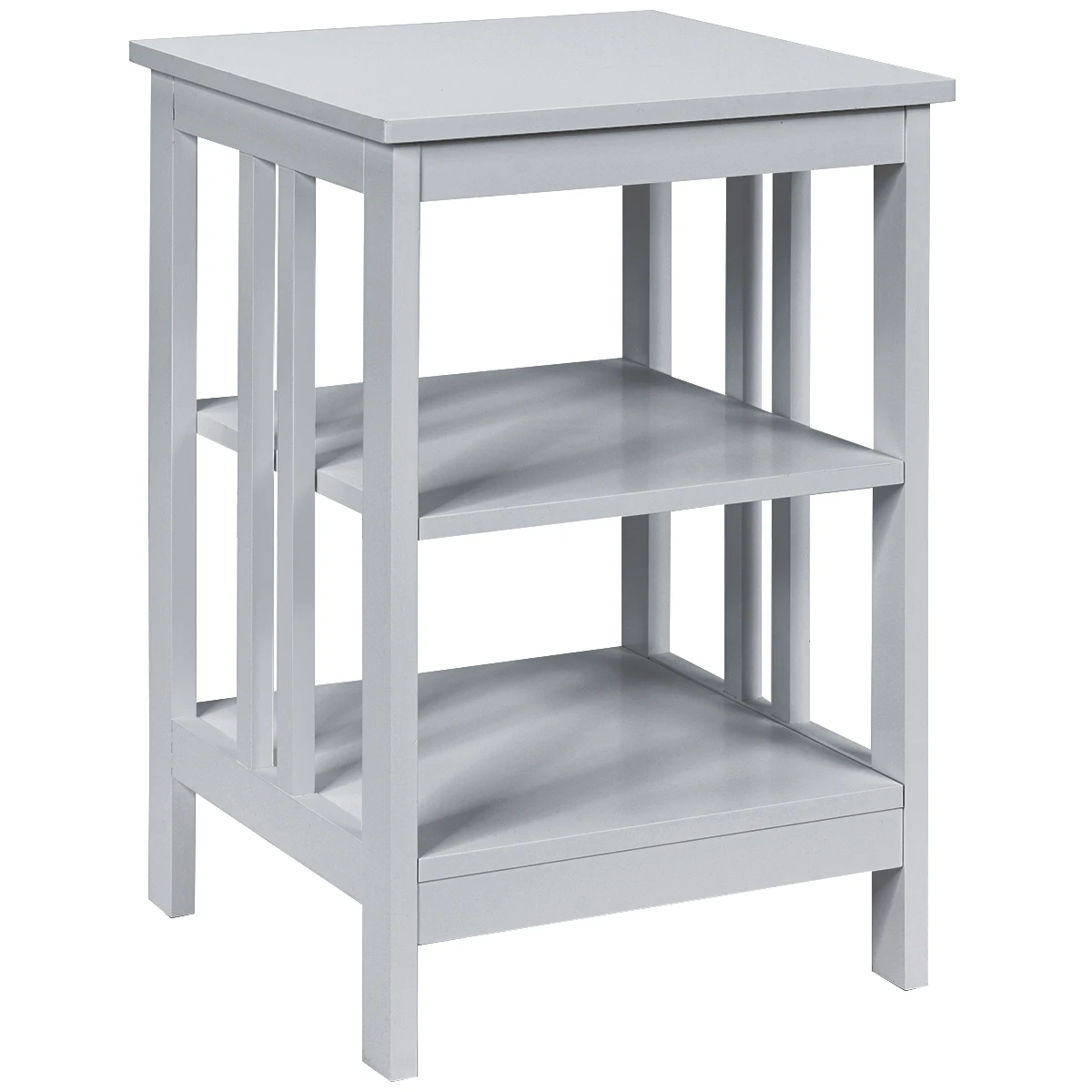 3-tier Side Table Nightstand Sofa End Table Storage Display Shelf Grey