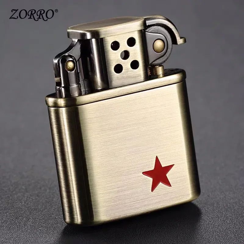 ZORRO Antique Series Lighter Vintage Metal Constantine Kerosene Lighter Flint Copper Oil Gasoline Cigarette Lighter